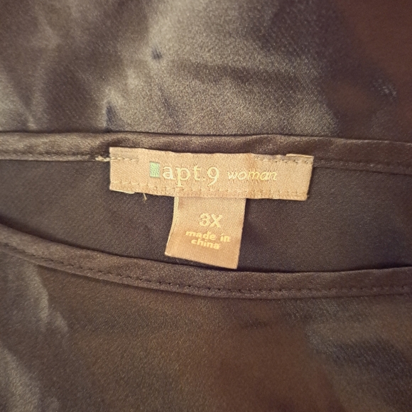 3X Black Satin Shell Top - Picture 2 of 2